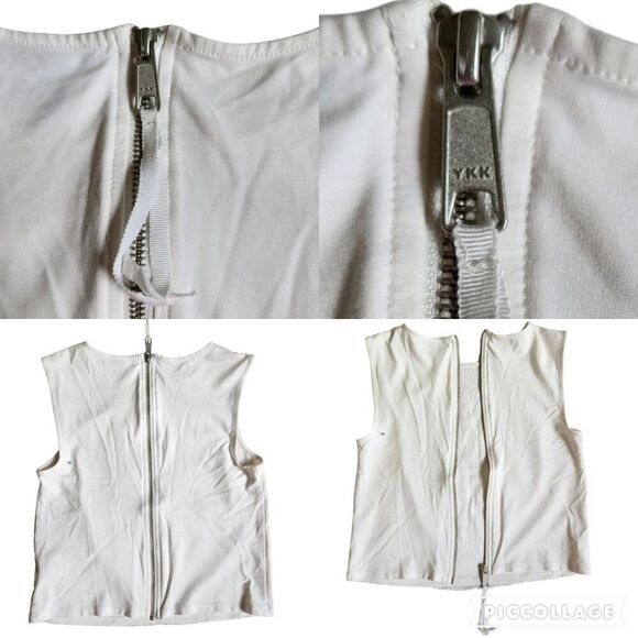 Trouve white brown cream gold sleeveless top sz XS - Picture 4 of 10